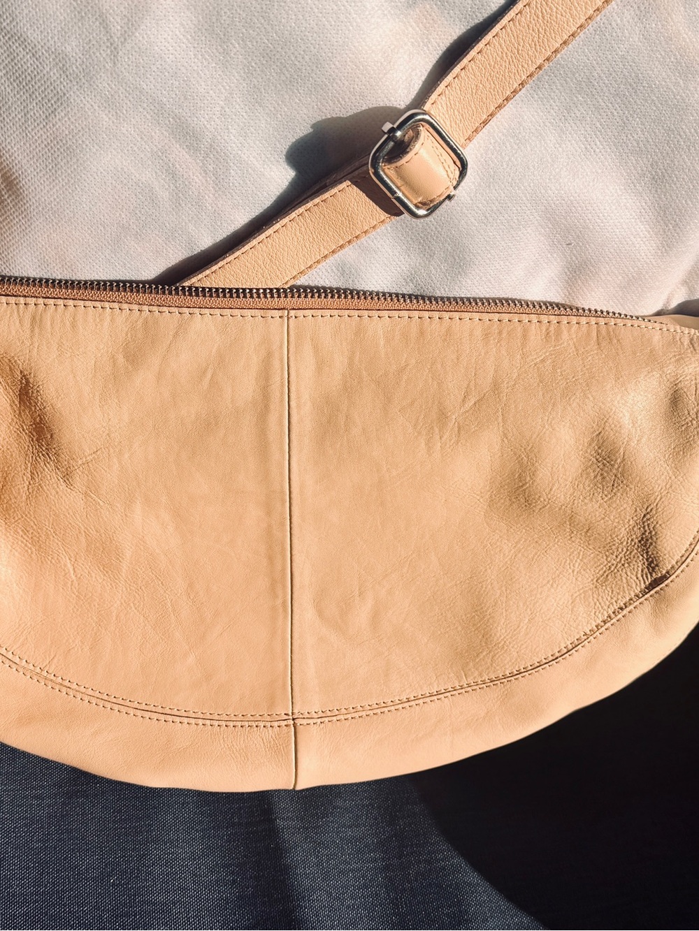 latico Beige Crescent Crossbody Bag EUC